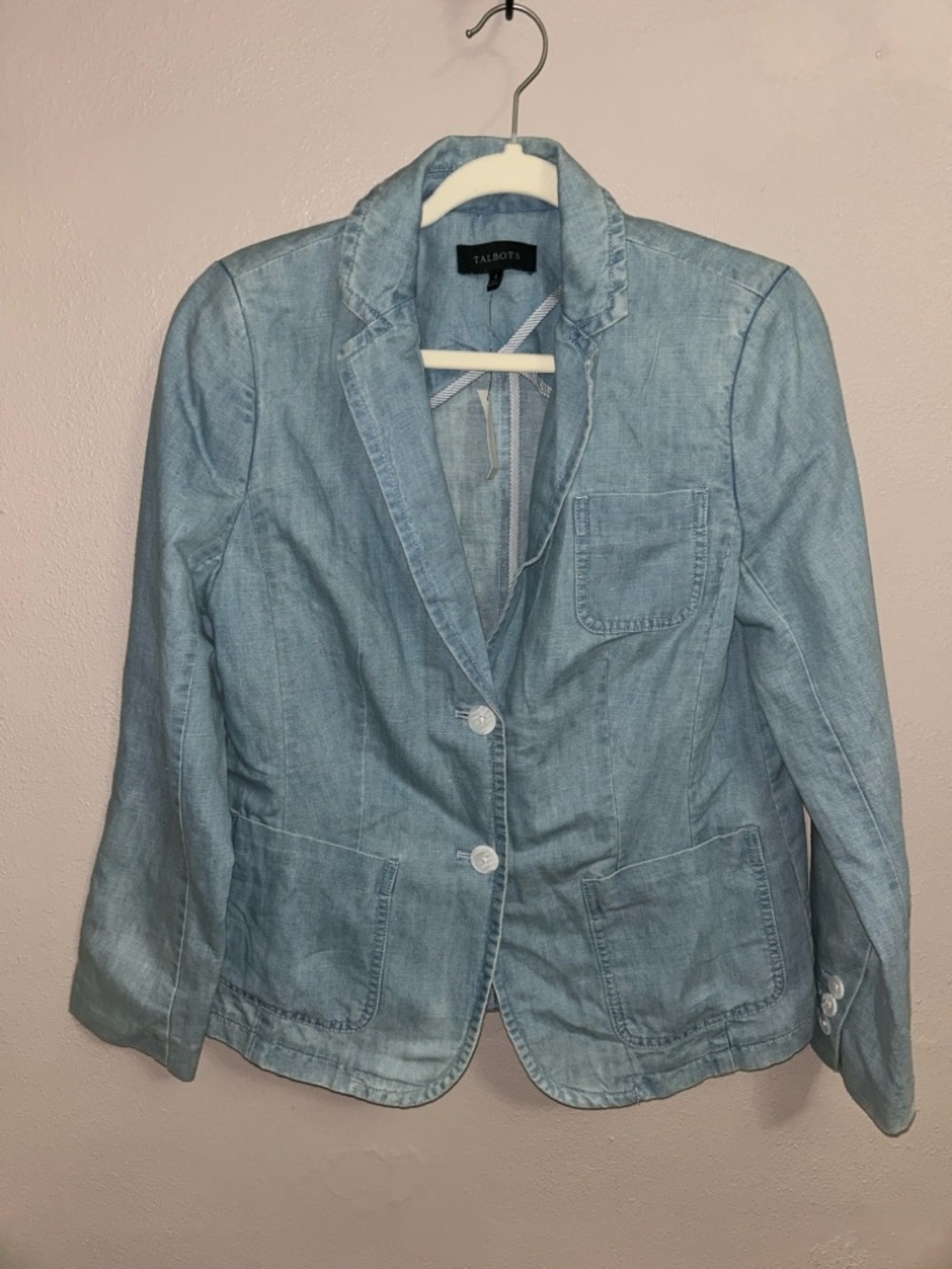 Talbots Light Blue Denim Blazer Jacket - Women NWT